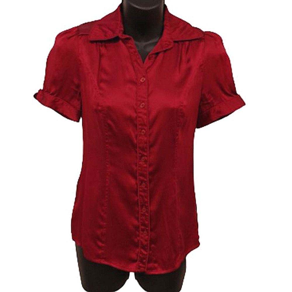 Le Chateau Stretch Silk Button Front Blouse- Sz. XS